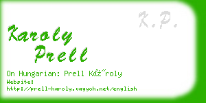 karoly prell business card